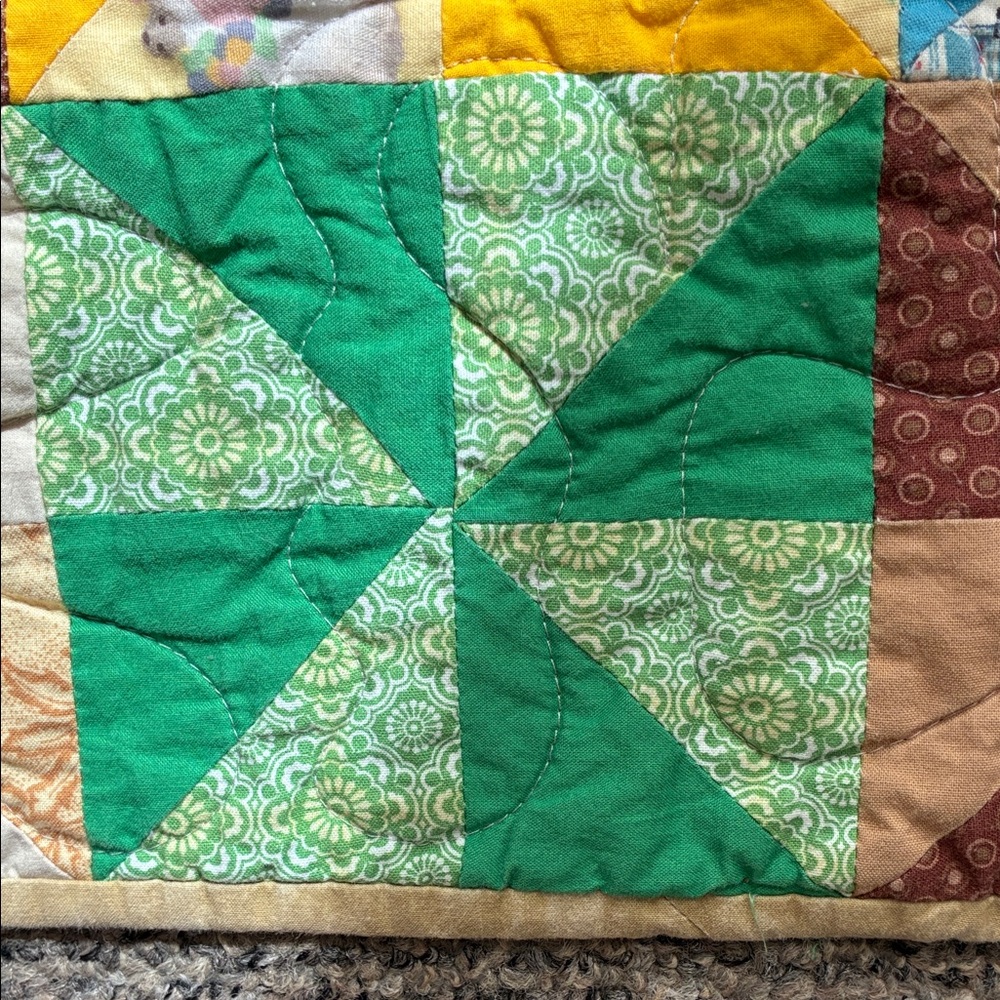 Colorful Handmade Patchwork Quilt Carebears - Picture 9 of 9